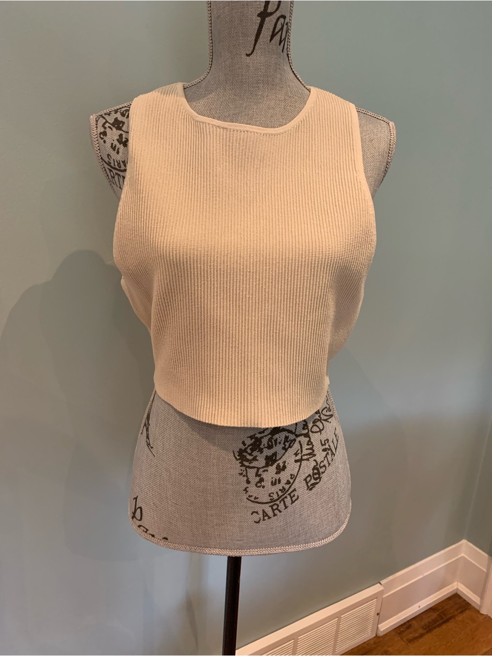 Babaton Cream Ribbed Cropped Tank - Picture 8 of 16
